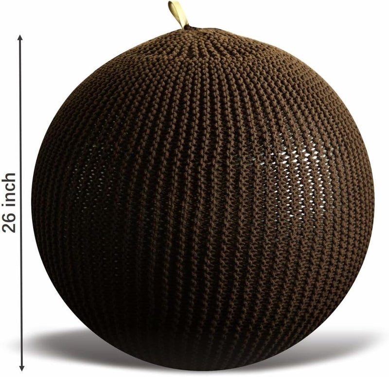 ART pinecone Handmade Cotton Rope Yoga Ball Chair Cover, Exercise, Birthing, Stability, Fitness, Balance, and Pilates Ball Cover (65 cm/26" Brown) - Image 5